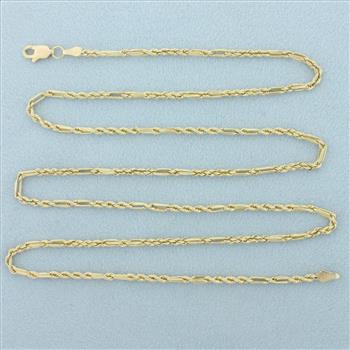 22 Inch Milano Rope Link Chain Necklace in 14k Yellow Gold
