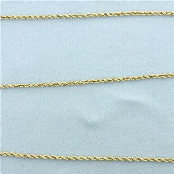 22 Inch Rope Link Chain Necklace in 14k Yellow Gold