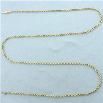 22 Inch Rope Link Chain Necklace in 14k Yellow Gold