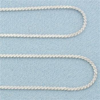 22 Inch S-Link Chain Necklace in 14k White Gold