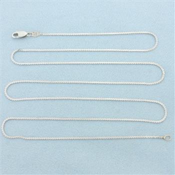 22 Inch S-Link Chain Necklace in 14k White Gold