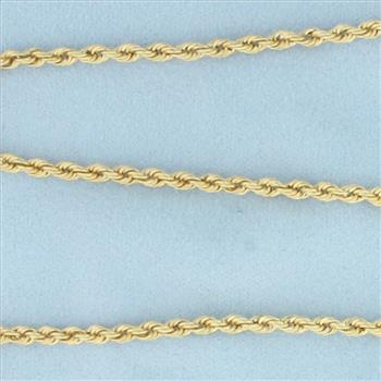 23 Inch Rope Link Chain Necklace in 18k Yellow Gold