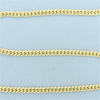 24 Inch Cuban Link Chain Necklace in 14k Yellow Gold
