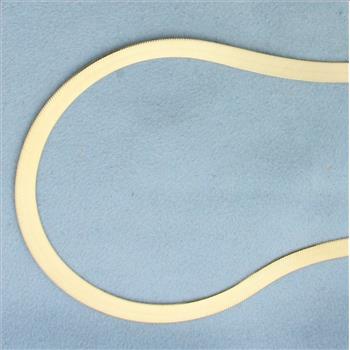 24 Inch Italian Liquid Gold Herringbone Link Chain Necklace in 14k Yellow Gold