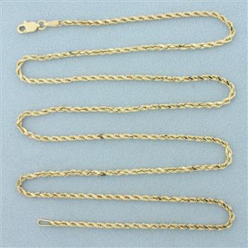 24 Inch Rope Link Chain Necklace in 14k Yellow Gold | Property Room