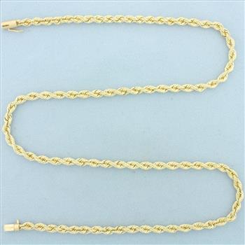 24 Inch Rope Link Chain Necklace in 14k Yellow Gold | Property Room