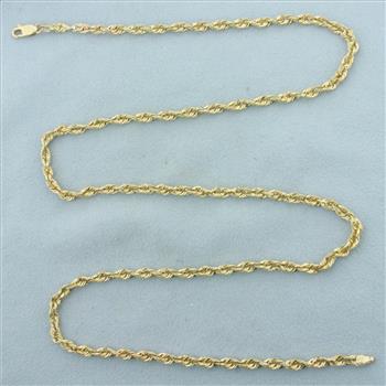 26 Inch Rope Link Chain Necklace in 14K Yellow Gold | Property Room