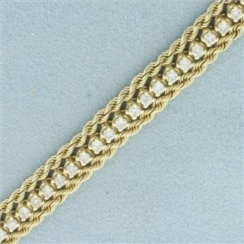 2ct Diamond Rope Link Tennis Bracelet in 14k Yellow Gold