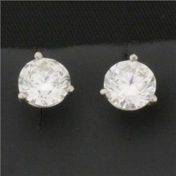 2ct GIA Certified Diamond Stud Earrings in Platinum Settings