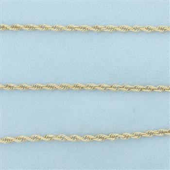 30 Inch Rope Link Chain Necklace in 14k Yellow Gold