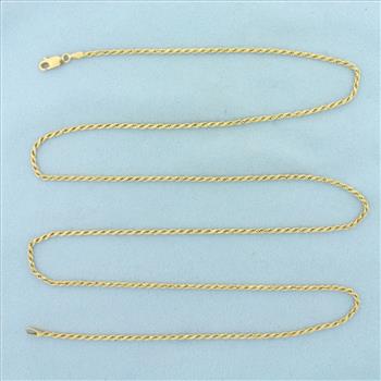 31 Inch Italian Rope Link Chain Necklace in 14k Yellow Gold
