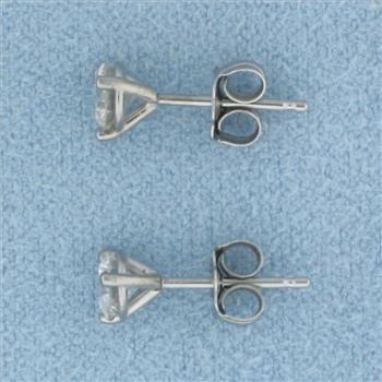 3/4ct Diamond Stud Earrings in Platinum Martini Settings