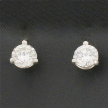 3/4ct Diamond Stud Earrings in Platinum Martini Settings