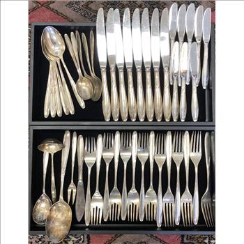 46 Piece Gorham Willow Sterling Silver Flatware Set