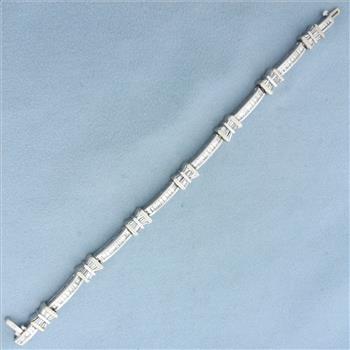 4ct Baguette Diamond Bracelet in 18k White Gold
