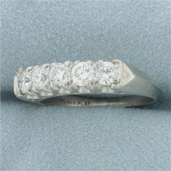 5 Stone Anniversary or Wedding Band Ring in Platinum