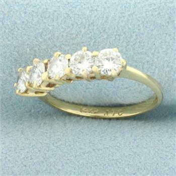 5-Stone Diamond Wedding or Anniversary Ring in 14k Yellow Gold