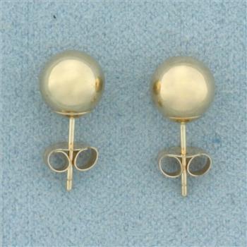 7mm Ball Stud Earrings in 10k Yellow Gold