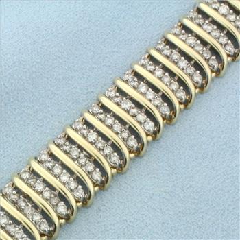 8ct Diamond Wide Tennis Bracelet in 10k Yellow Gold
