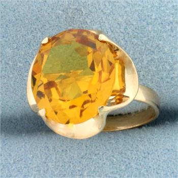 8ct Yellow Sapphire Solitaire Ring in 18k Yellow Gold
