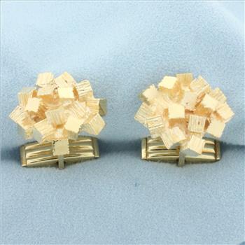 Abstract Cube Modern Design Cufflinks in 14k Yellow Gold