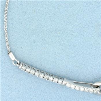Adjustible Length Designer Diamond Bracelet In 14k White Gold