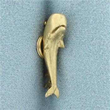 Aloha Humpback Whale Charm in 14k Yellow Gold