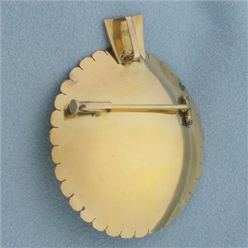 Alpaca Llama Incan Empire Temple Pendant Pin in 18k Yellow Gold