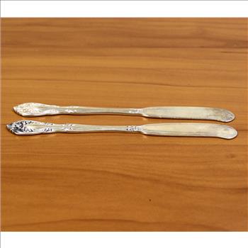Alvin Chateau Rose Flat Handle Stering Silver Butter Spreaders Set of 2