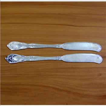 Alvin Chateau Rose Flat Handle Stering Silver Butter Spreaders Set of 2