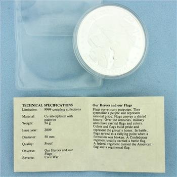 American Mint Civil War Battle Flags Oure Hero and our Flags Proof Coin with COA