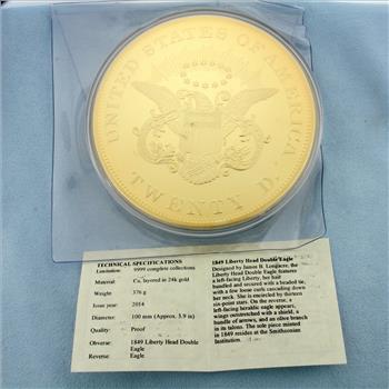 American Mint The Jumbo Gold Dream 1849 Liberty Head Double Eagle Proof Coin with COA