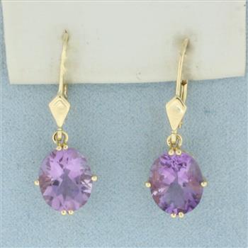 Amethyst Dangle Earrings in 14k Yellow Gold