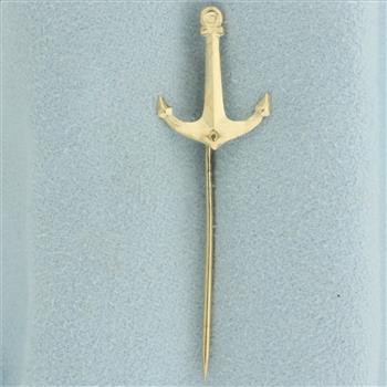 Anchor Stick Pin in 14k Yellow Gold