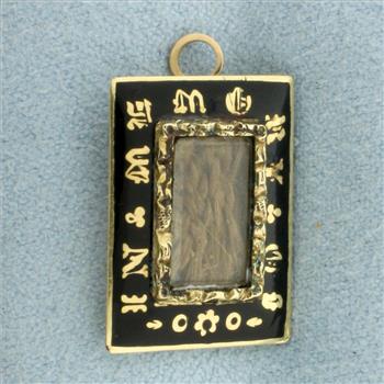 Antique Braided Hair Mourning Locket in 18k Yellow Gold