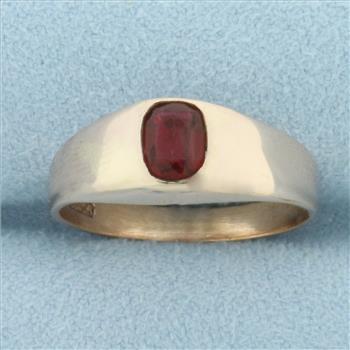 Antique Charnier France Gilded Synthetic Ruby Bezel Ring