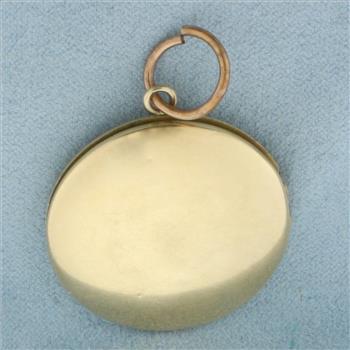 Antique Engraved Locket in 14k Yellow Gold