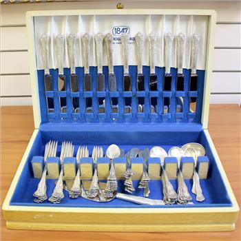 Antique Franklin Lunt Chatelaine Seventy Six Piece  Sterling Silver Flatware Set