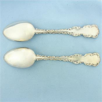 Antique Whiting Louis XV H.J. Howe Sterling Silver Spoons Set of 2