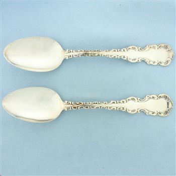 Antique Whiting Louis XV H.J. Howe Sterling Silver Spoons Set of 2