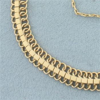 Articulated Mesh Link Bracelet in 10k Yellow Gold