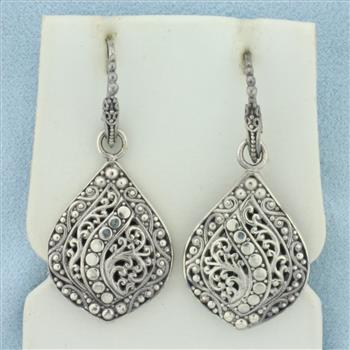Artisan Filigree Dangle Earrings in Sterling Silver