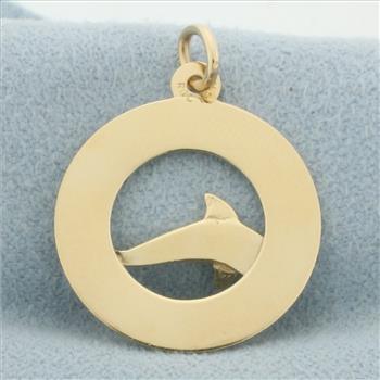 Aruba Dolphin Charm or Pendant in 14k Yellow Gold