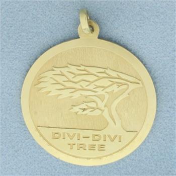 Aruba Netherlands Antilles Divi-Divi Tree Pendant or Charm in 14k Yellow Gold