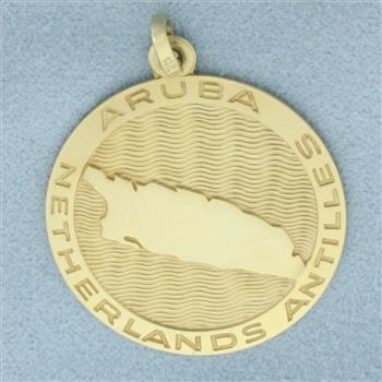 Aruba Netherlands Antilles Divi-Divi Tree Pendant or Charm in 14k Yellow Gold