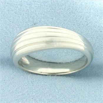 Band Design Tapered Ring in 14k White Gold