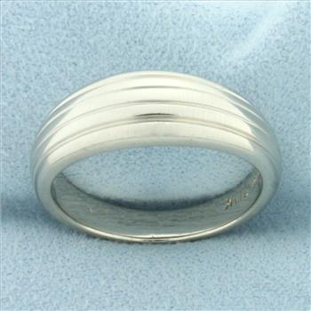 Band Design Tapered Ring in 14k White Gold