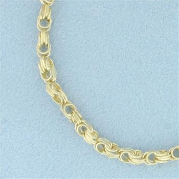 Beveled Designer Chain Link Bracelet in 14k Yellow Gold
