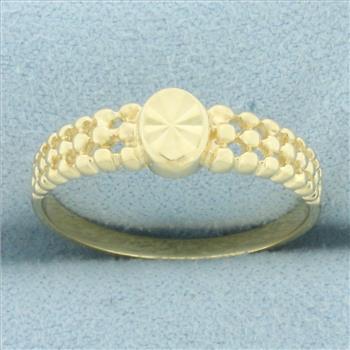 Beverly Hills Gold Diamond Cut Star Center Ring in 14k Yellow Gold