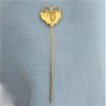 Black Hills Gold Leaf Stick Pin in 12k Yellow, Rose, and Green Gold